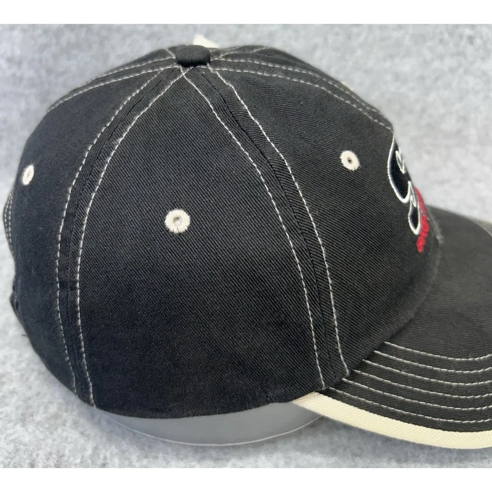 Saulsbury‎ SI Port Authority Hat Black Red Globe Logo Strapback Cap NWT